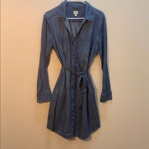 Denim button down dress